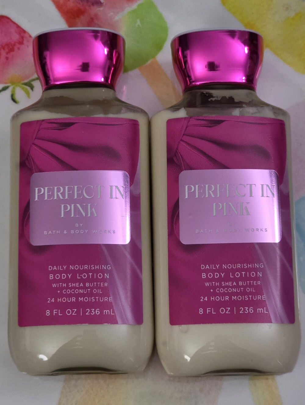 Bath & Body Works Perfect In Pink Daily Nourishing Body Lotion Set of 2 NEW RARE